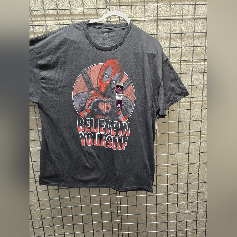 Marvel Deadpool 'Believe in Yourself' Tee - Dark Gray